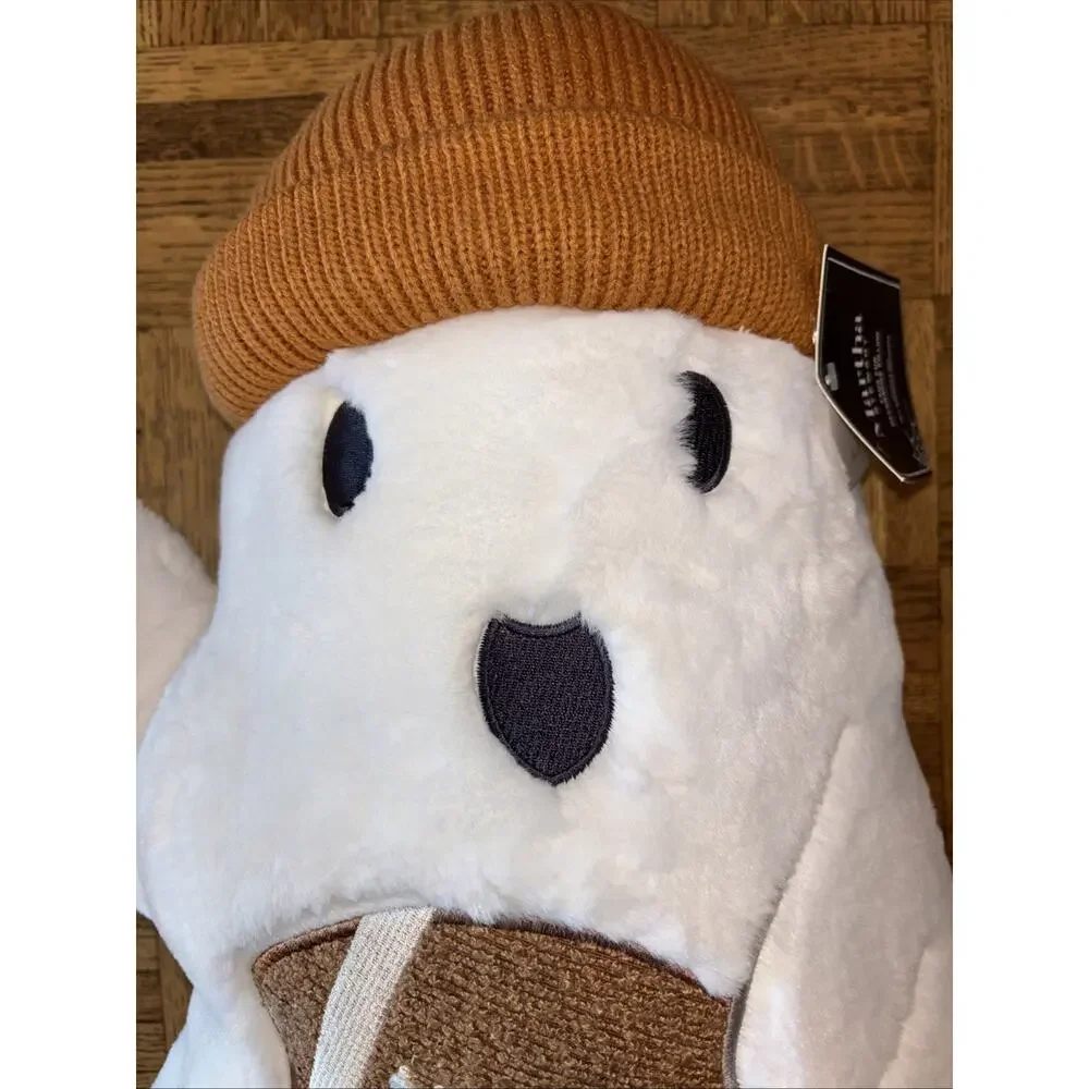 Martha Stewart Halloween Ghost With Football Faux Fur Beanie Decorative Pillow